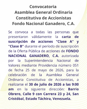 Fondo Nacional Ganadero convoca a Asamblea Constitutiva el 30 de julio