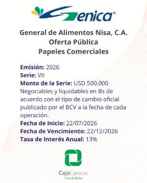 General de Alimentos NISA | Oferta Pública de Papeles Comerciales al Portador. Emisión 2026 Serie VII