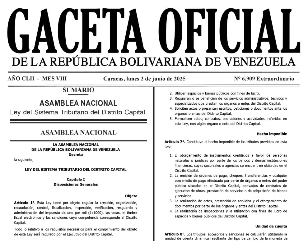 Ley del Sistema Tributario del Distrito Capital